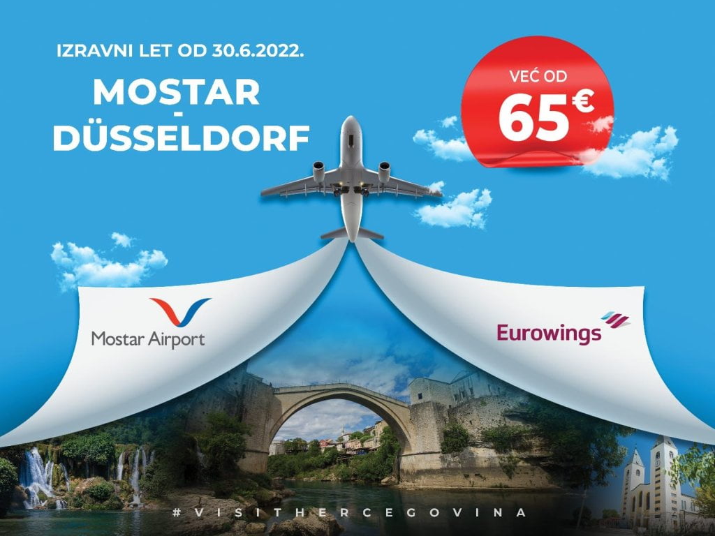 Rezervirajte svoje karte za let Mostar – Düsseldorf