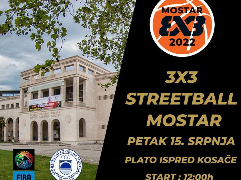 Šesnaest ekipa u petak se bori za pokal Fiba Streetball Mostar 2022!