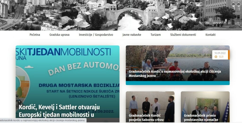 Nova službena web stranica Grada Mostara ima sve veći broj korisnika