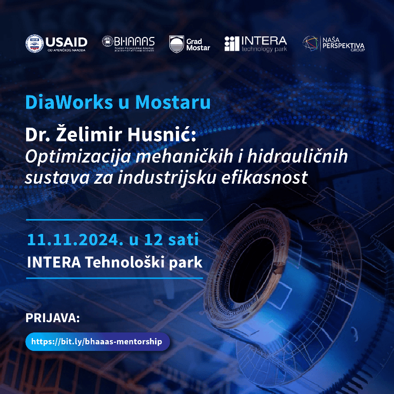 Poziv na predavanje: 'Optimizacija mehaničkih i hidrauličnih sustava za industrijsku efikasnost' – Dr. Želimir Husnić